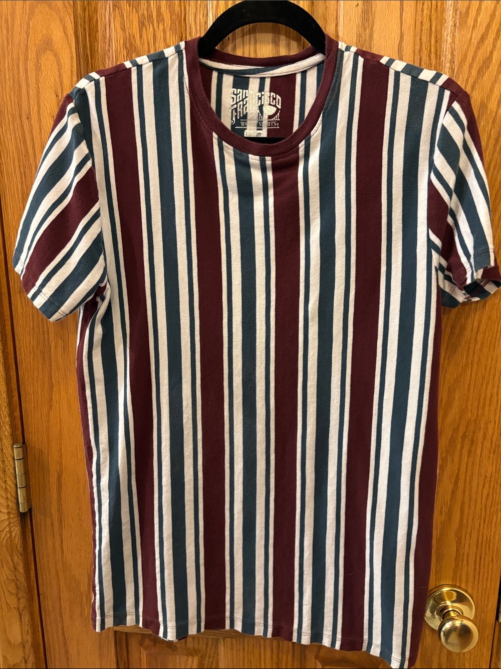 San Francisco Work Shirt Unisex Short Sleeve Vertical Stripe Tee